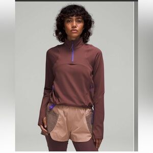 LULULEMON Tech Fleece Hiking 1/4 Zip Pullover Sz 12 Dark Oxide Fall‎ Winter Cozy